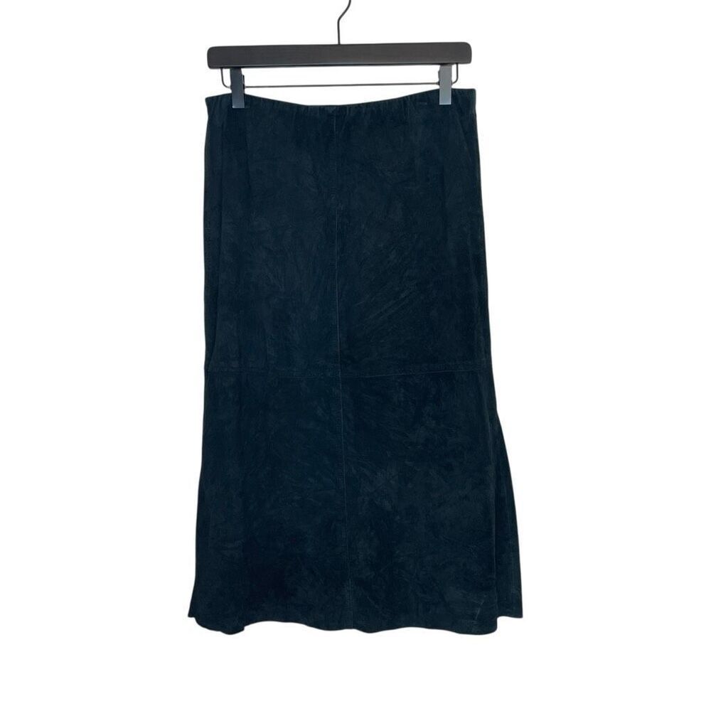 Spiegel Vintage Black Suede Midi Skirt Mid Length Skirt Size Small